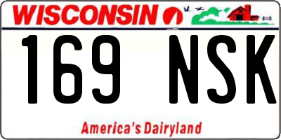 WI license plate 169NSK