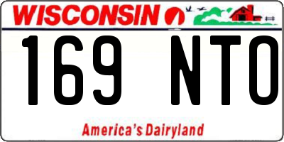 WI license plate 169NTO