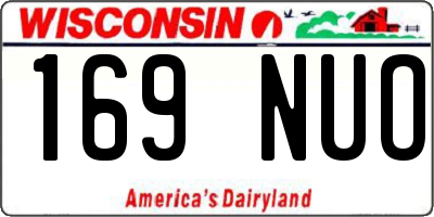 WI license plate 169NUO