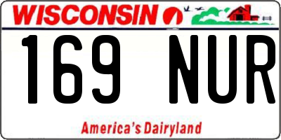 WI license plate 169NUR