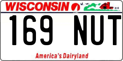 WI license plate 169NUT