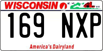 WI license plate 169NXP