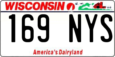 WI license plate 169NYS
