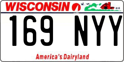 WI license plate 169NYY