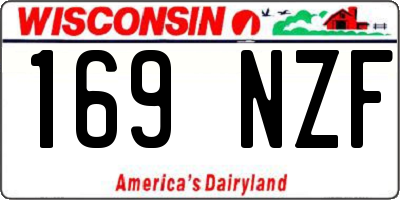 WI license plate 169NZF