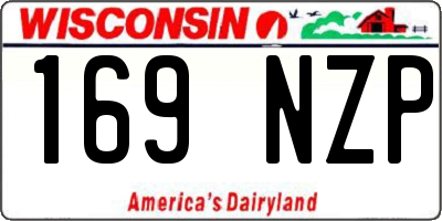 WI license plate 169NZP