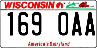 WI license plate 169OAA