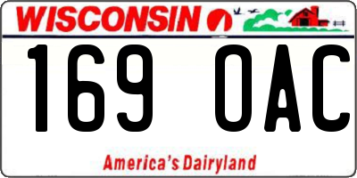 WI license plate 169OAC