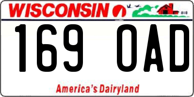 WI license plate 169OAD