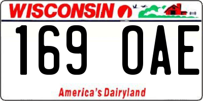 WI license plate 169OAE