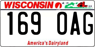 WI license plate 169OAG