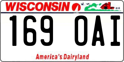 WI license plate 169OAI