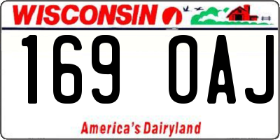 WI license plate 169OAJ