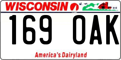 WI license plate 169OAK
