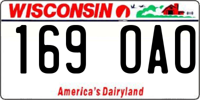 WI license plate 169OAO