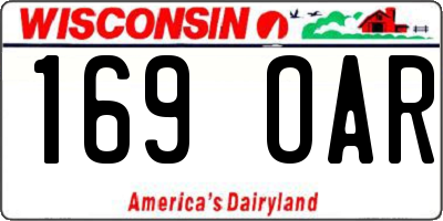 WI license plate 169OAR