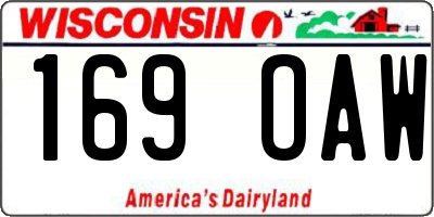 WI license plate 169OAW