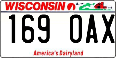 WI license plate 169OAX