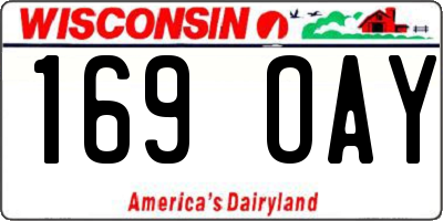 WI license plate 169OAY