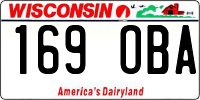 WI license plate 169OBA
