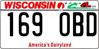WI license plate 169OBD