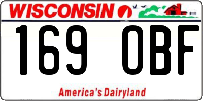 WI license plate 169OBF