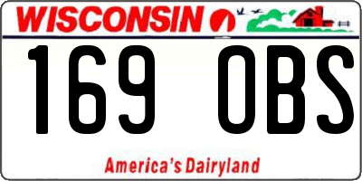 WI license plate 169OBS