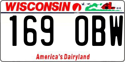WI license plate 169OBW