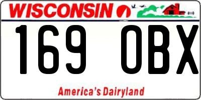 WI license plate 169OBX