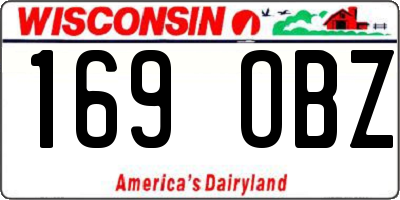 WI license plate 169OBZ