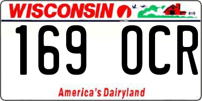 WI license plate 169OCR