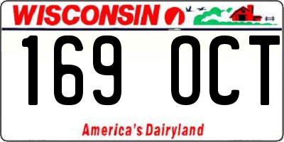 WI license plate 169OCT