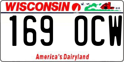 WI license plate 169OCW