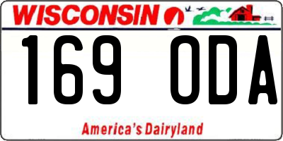 WI license plate 169ODA