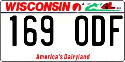 WI license plate 169ODF