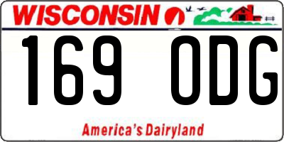 WI license plate 169ODG