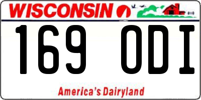 WI license plate 169ODI