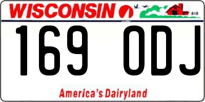 WI license plate 169ODJ