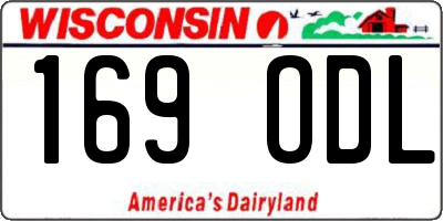 WI license plate 169ODL