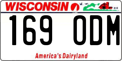 WI license plate 169ODM
