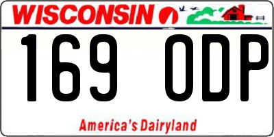 WI license plate 169ODP