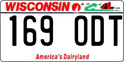 WI license plate 169ODT