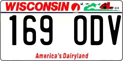 WI license plate 169ODV