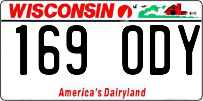 WI license plate 169ODY