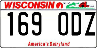 WI license plate 169ODZ
