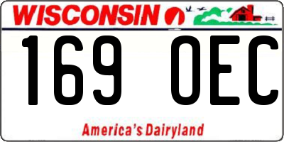 WI license plate 169OEC