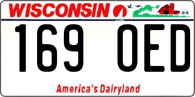 WI license plate 169OED