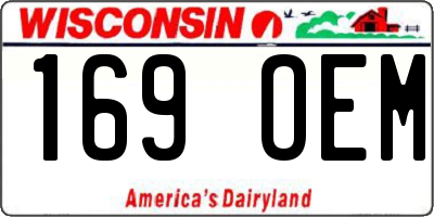 WI license plate 169OEM