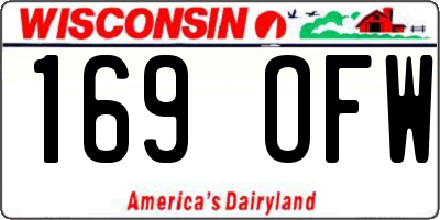 WI license plate 169OFW