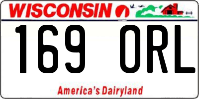 WI license plate 169ORL
